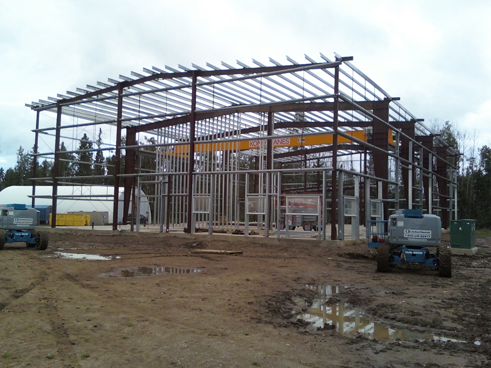 process of steel building construction