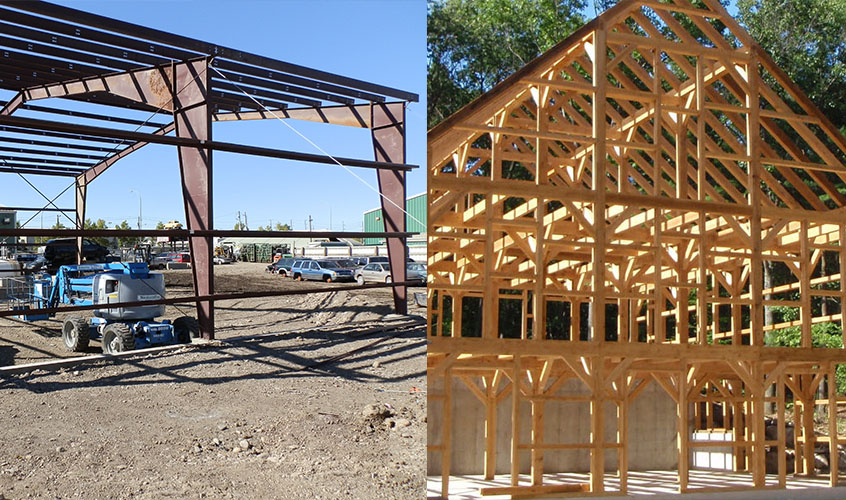 SteelBarntoPoleWoodFramedBarn